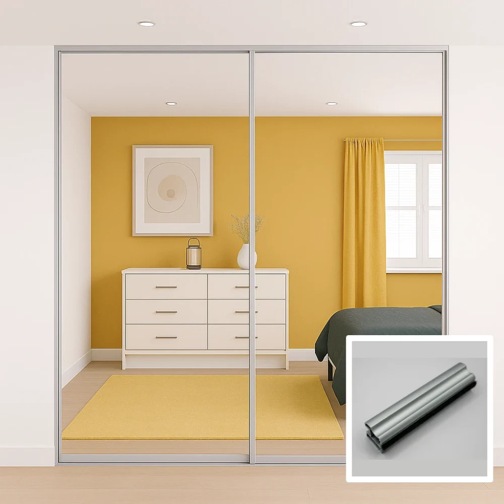 2 door sliding wardrobe doors steel Aluminium and profile