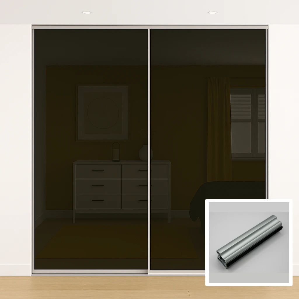 2 glass door sliding wardrobe doors Aluminium and profile