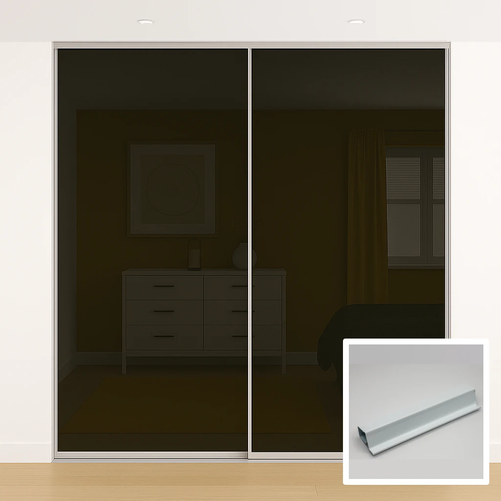 2 glass door sliding wardrobe doors steel and profile