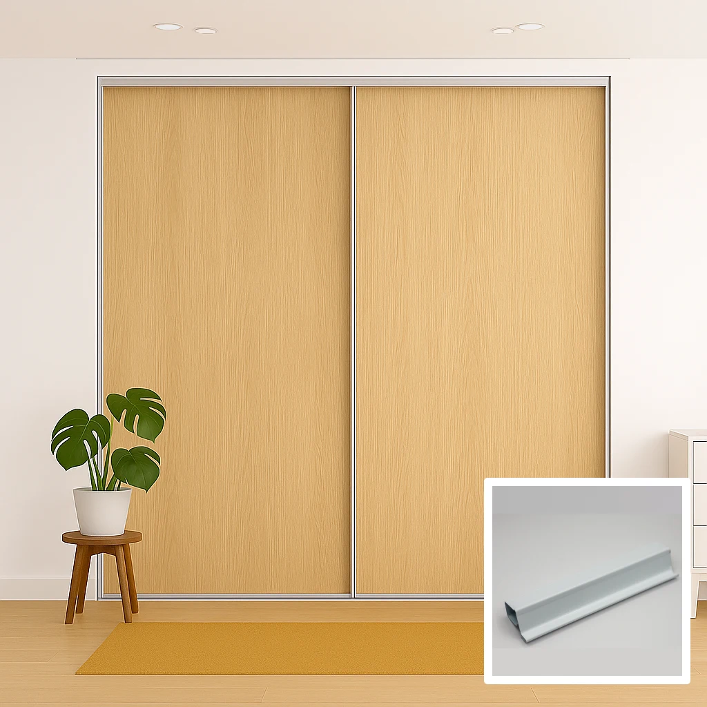 2 wood door sliding wardrobe doors steel and profile